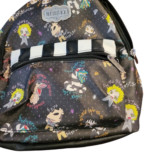 Beetlejuice Black and White Women's Backpack - Picture 4 of 9